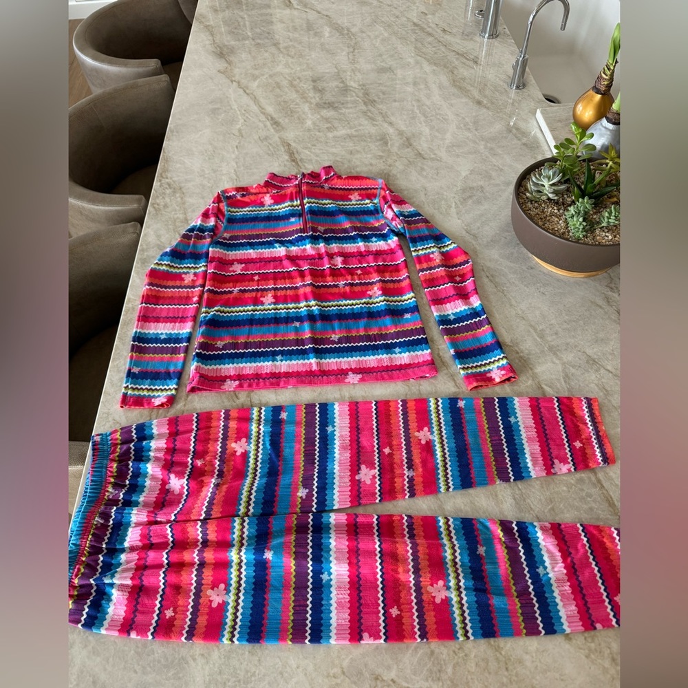 GIRLS 12 14 LARGE OBERMEYER SKI SNOW SHIRT PANTS BASE LAYER